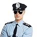 ERDOGLY Men Police Costume Hat, Police Hat, Cop Cosplay Hat Cap for Men, Women, Adults Officer Captain Accessories for Halloween Cosplay