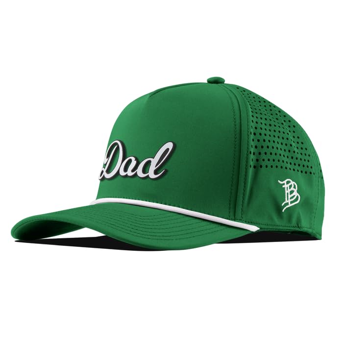 Image of Branded Bills Dad Script Kelly Green 5-Panel Rope Hat for Men | Baseball Cap