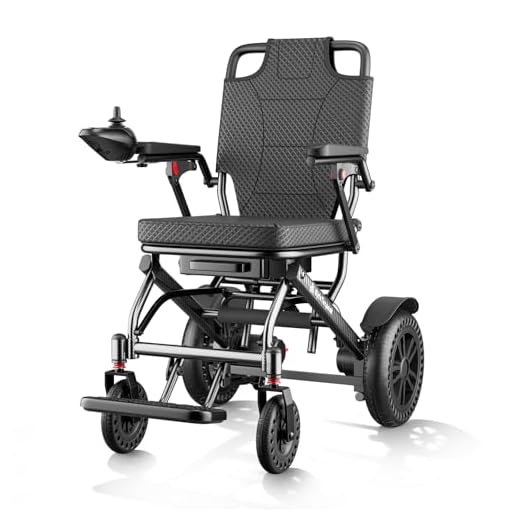 【Versión Mejorada】ByteTecpeak D14 Silla de Ruedas Eléctrica Plegable para Personas Mayores, Autonomía de 25km, 500W Motor, Cojín de asiento engrosado, Apta para Viajes y Estándares de Embarque-Negro