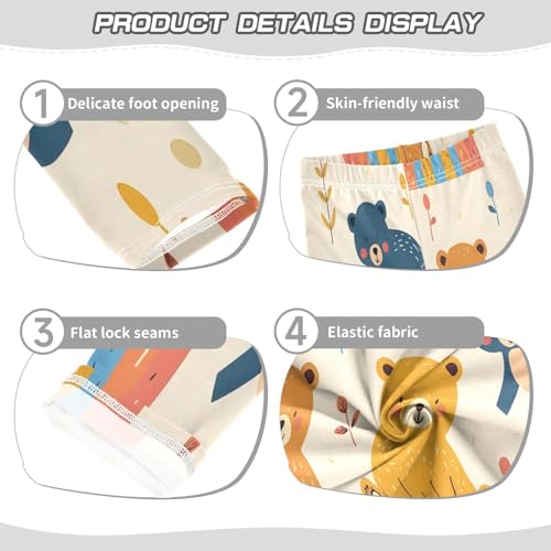 Toddler Girls Leggings Printed Yoga Pants Leggings Little Bear Rainbow for Kids3