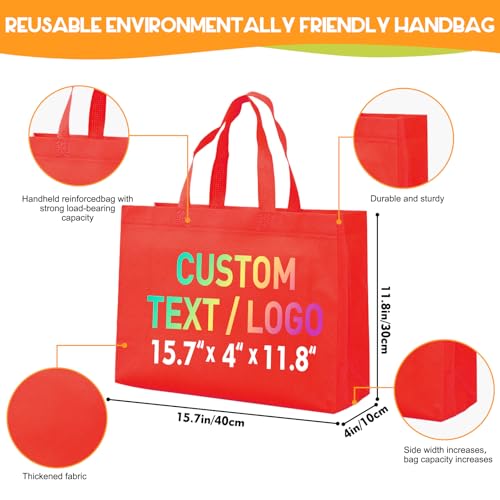 50 Custom Reusable Grocery Bags with Logo - Personalized Totes for Business, Events, Travel, and Daily Use2