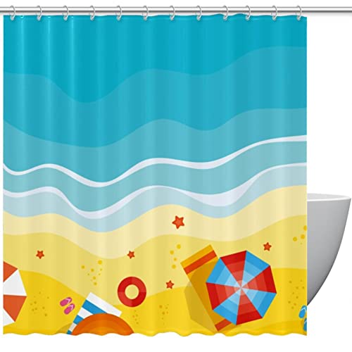 Rideau de douche imperméable bord de mer pour une ambiance vacances de rêve