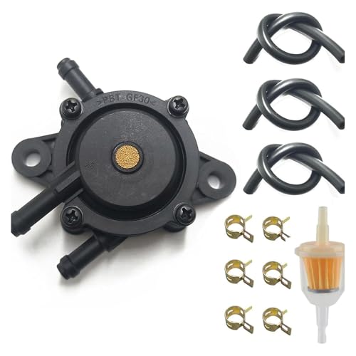 Fuel Pump with Filter and Oil Hose Fit for Ko-hler 17HP-25HP Cub Ca-det Bri-ggs and Stra-tton miku-ni Jo-hn Dee-re Ka-wasaki Ya-maha Golf Cart Lawn Mower Small engine 808492 808656(black)