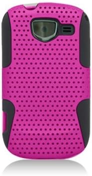Aimo Wireless SAMU380PCPA005 Hybrid Armor Cheeze Case for Samsung Brightside U380 - Retail Packaging - Black/Hot Pink