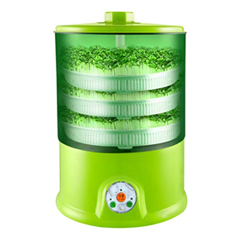 lzndeal DIY Bean Sprout Maker Thermostats Green Vegetable Seedling Growth Bucket Bud Electric Bean Sprout Machine Automatic Seed Sprouter Power-Off Memory Function Sprouter Large Capacity