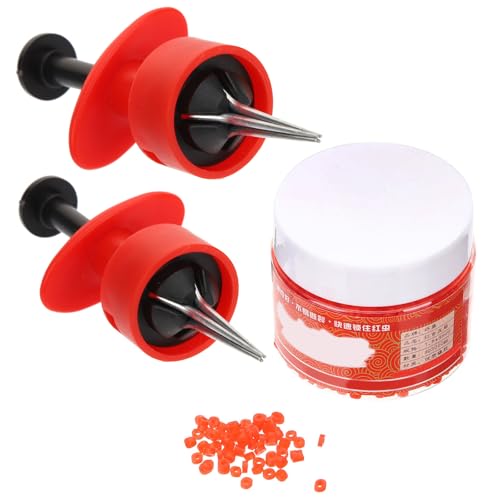 balacoo 1set Red Worm Catching Clamps for Live Bait Portable Fishing Accessory Ergonomic Design for Outdoor Fishing Tackle and Bloodworms