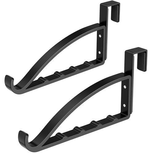 niffgaff 2 Pack Black Over The Door Coat Hanger, Heavy