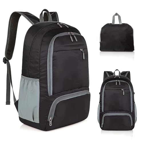Wihozte Foldable Travel Backpack 30L Hiking Backpack - Waterproof Rucksack Lightweight Foldable Multi-Scene Use Work Outdoor Cycling Camping Walking Sport Daypack Men & Women Large Bag