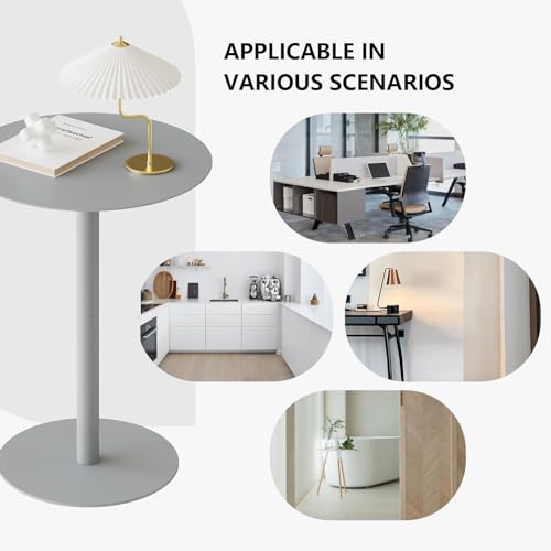 Yumyolk Runder Beistelltisch, Metall Modern 2 Ebenen Kaffeetisch Couchtisch Sofatisch Nachttisch Betttisch für Wohnzimmer Schlafzimmer Balkon Terrasse, 40x40x60cm, Grau – Bild 8