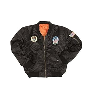 Mil-Tec kinder MA-1 Bomberjack + Emblemen woodland camo