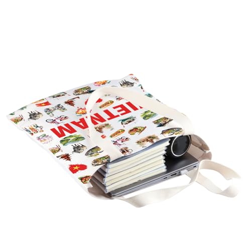 Bolsa de compras inspirada en Vietnam, bolsa tote para viaje con temática vietnamita, regalo temático de Vietnam miniatura 4