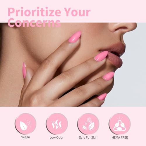 Image of CANNI Baby Pink Gel Nail Polish, 1Pcs Pink Gel Polish Color Nail Polish High Gloss Soak Off U V Nail Manicure Salon DIY