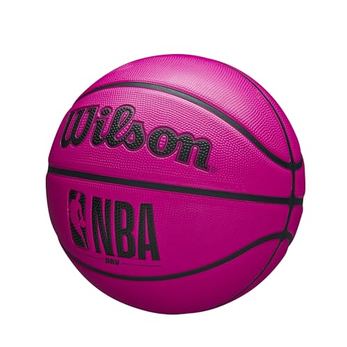 Image of WILSON NBA DRV Outdoor Basketball with Pump - Pink, Size 5-27.5 inch
