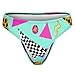 XUTSAKDCJ Comfortable Geometric Checkered Zebra Tiger Leopard Print Mint Green Retro 80s 90s Seamless Thongs for Women, No Show Thong Workout Yoga Gym Underwear Fashion G-string