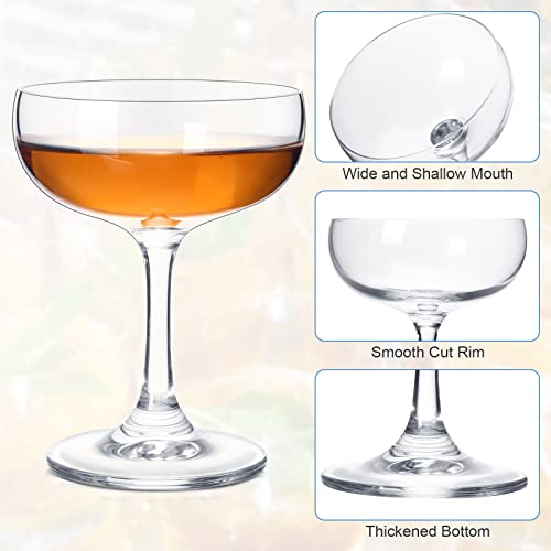 Nuenen 7 Ounce Crystal Coupe Glasses, 220 Ml Elegant Short Stem Martini Glasses, Vintage Champagne Glasses Clear Cocktail Glasses Set For Drinking Wine Home Bar (12 Pcs) #TOP2