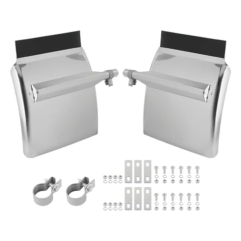 TODO 24" x 24" Quarter Fenders for Semi Truck, Chrome Quarter Fenders Set with Tube Bracket and Mounting Hardware, Fit for Freightliner, Kenworth, Volvo, Peterbilt, etc, 1 pair Cover
