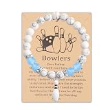 MYOSPARK Bowler Gift Bowling Charm Bracelet Bowling Jewelry Bowling Team Gift Bowler Jewelry for Bowling Lovers Bowling Player (Bowling Silver BR)