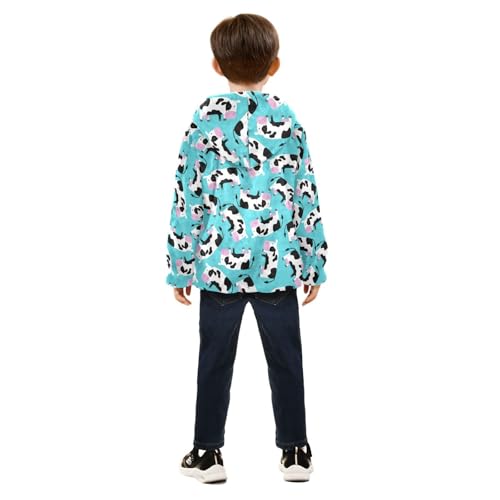 Cow Girls Fleece Jacket Girls Fall Jacket Girls Zip Up Hoodie Girls Sherpa Jacket 2-10T4