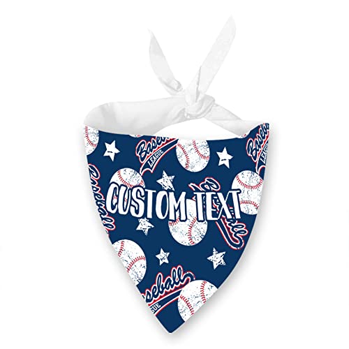 Tyymndwp Personalized Dog Bandana Custom Dog Bandanna Sports Dog Triangle Scarf Dog Kerchiefs Dog Bib Accessories For Small To Medium Dog Puppy Cat Large Size, Baseball #TOP3
