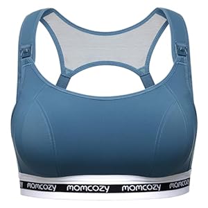 Momcozy Nursing Bras for Breastfeeding, FB011 Low-Impact Nursing Sports Bra Support Maternity Pregnancy Padded Wireless Bra