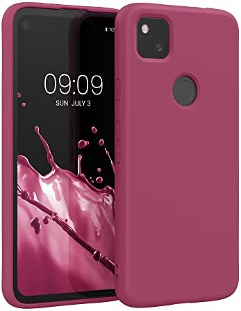 kwmobile Case Compatible with Google Pixel 4a - Case Soft TPU Slim Protective Cover for Phone - Blue Reef