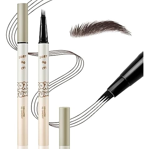Apooliy Waterproof Eyebrow Pencil Microblading Liquid Brow Pen,Micro 4 Point Eyebrow Gel,Long-Lasting,Creates Natural Looking Brows Effortlessly Cover