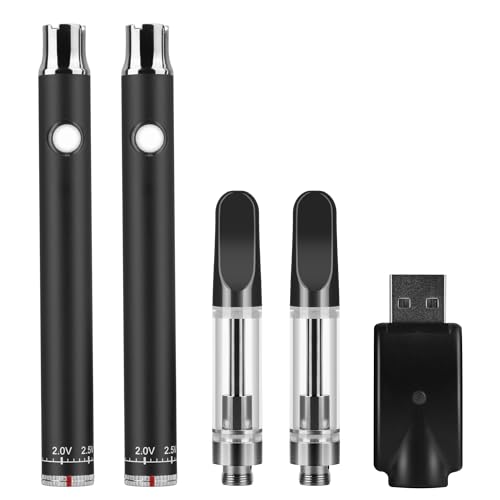 ARASHI 【在庫処分】 電子たばこ スターターキット 510規格 本体×2本 CBDアトマイザー×2本 ダイヤル式 可変電圧 USB充電器付き VAPE 510スレッド対応