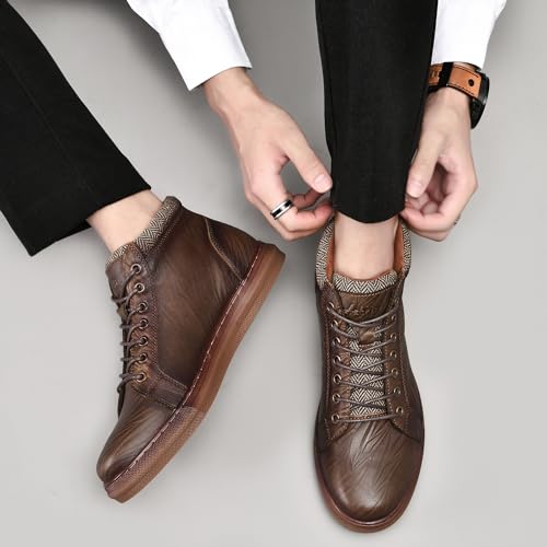 Image of Arkbird Mens Leather Sneaker Fashion Classic Casual Chukka Ankle Boots for Men