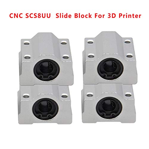 HICTOP 4PCS Linear Motion Ball Bearing CNC SCS8UU Diapositive Unité Manchon linéaire des roulements à rouleaux Diapositive Bloc