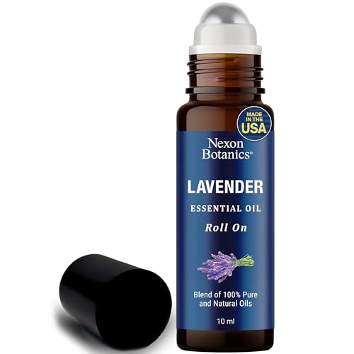 Lavender Essential Oil Roll-On Blend - Calming Lavender Oil Essential Oil Roll-On - Calmness & Relaxation - Lavender Oil for Skin Roll-On - 100% Pure, Natural, Prediluted - Nexon Botanics 10ml