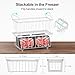iSPECLE Chest Freezer Organizer Bins - 8 Pack Small Stackable Deep Freezer Organizer Bins for Most 7 Cu.FT Freezer Sort Frozen Meats, Freezer Storage Bins Easy Access Food without Digging, White