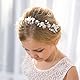 IYOU Haarschmuck mit Prinzessinnen-Blume, weiße Perlen, Kopfschmuck, floraler Kristall, Brautschmuck, Hochzeit, Haarschmuck für Blumenmädchen