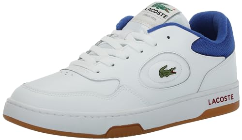 Lacoste Men's LINESET Sneaker, WHT/RED/BLU, 12.5