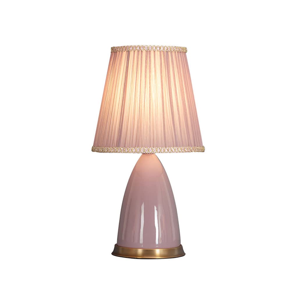 SGKOMN 16.9" Ceramic Table Lamp Contemporary Traditional Bedside Desk Nightstand Lamp For Bedroom Living Room Office College Bookcase E26 Base-A
