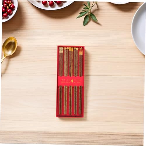 Palillos de madera PRETYZOOM reutilizables antideslizantes para evitar cubiertos desechables 6