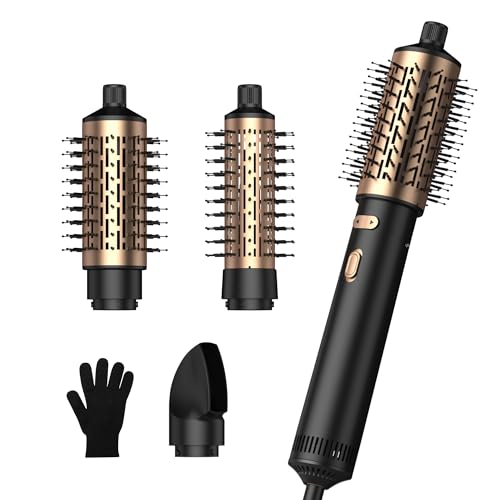 3-in-1 Rotating Hair Dryer Brush with Attachments