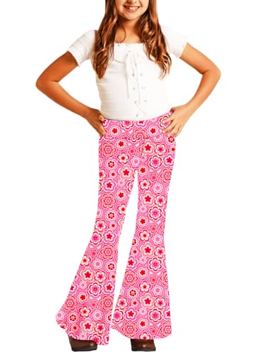 Image of Deerose Girls Halloween Hippie Bell Bottom Pants High Waist Flare Pants 5-14 Years