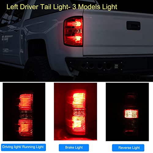 Image of MOCW Left Driver Tail Light Assembly Compatible with 2014-2018 Chevrolet Silverado 1500 2500 HD 3500HD, for GMC Sierra 3500 HD Taillight Brake Lamps Bulb and Harness Included