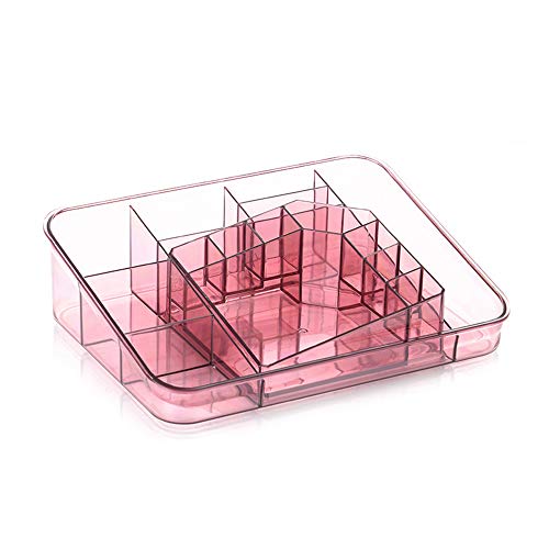 Organiseur de Maquillage Rangement Cosmétiques Rouge Grande Capacité Bijoux