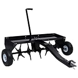 vidaXL Aérateur de Pelouse pour Tondeuse Autoportée Scarificateur Déchaumeuse de Pelouse Déchaumeur Aérateur de Gazon Extérieur 102 cm