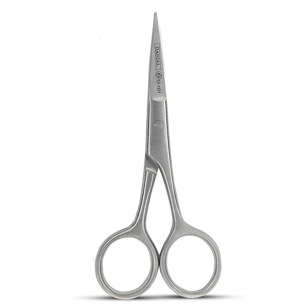 DANIAL 4.5 Inches Stainless Steel Hair Cutting Scissors - Professional Mens Barber Tool for Small Mustache, Beard, Nose and Eyebrow Grooming - Rust Free - Precision Trimming at Its Finest (B08F44HCP7) Amazon Price History, Amazon Price Tracker
