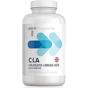CLA 1000mg 360 Capsules, CLA in Cold Pressed Safflower Oil Softgels, Best Absorption & Potency, Gluten Free, by Transforme