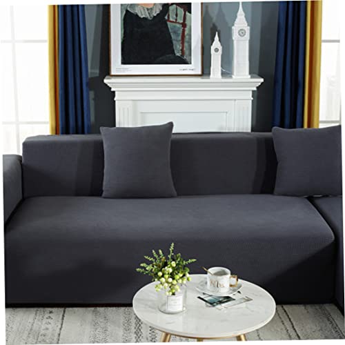 Hbbgdiy Sofa Cover 3 Seater Stretchable Sofa Cover L Shape Corner Slipcovers Anti-Slip Simple Solid Color Protector for Couch 74.80-90.55 Inch Dark Grey Corner CoverSofa 3 Se home - Image 2