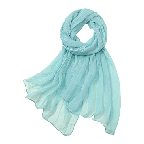 YOLAI Cotton Silk Scarf Elegant Soft Wraps Color Shade Scarves For Women Chiffon Scarf Sheer Wrap For Women