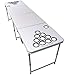 Produktbild BeerCup Bierpong Tisch, Beer Pong Tisch, Bierpongtisch Verstellbar & Klappbar, Stabiler Beerpong, Bier Pong Tisch, 6 Bälle, Ballhalter, 2 Bier Pong Racks, Beer-Pong-Tisch, 244 x 76 x 61cm, Weiß