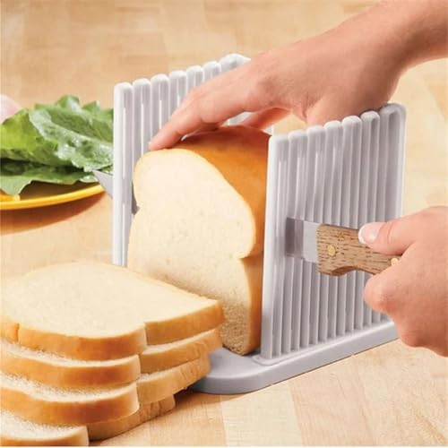 Trancheuse à pain réglable pour pain et toast faits maison avec plateau de collecte de miettes adapté pour la cuisine et les tâches de cuisine