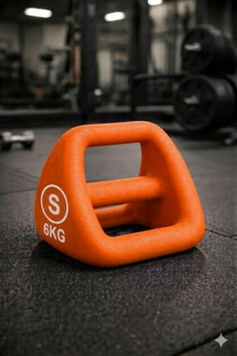 Image of Kakss 4BELL Multipurpose Gym Equipment 4-in-1 Dumbbell, Kettlebell, Push-Up Bar & Med Ball, Compact Home Workout Tool for Men & Women,(ONE PIECE) (6kg Orange)