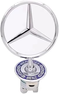 Calebkk Hood Star Emblem Badge Alloy Plated Hood Replacement Accessories Fit for W124 W210 E-Class W202 W203 C Class W204 C Class W220 S Class 1994-2007(Silver)