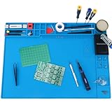 STREBITO Soldering Mat - Large, Heat Resistant Up to 932F, Magnetic, Silicone Work Mat for Soldering Iron, Electronic & PC Building - Size 21.7' x 15.8