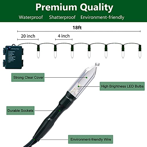 Holidecor 123-123-007 Christmas Lights - Battery Operated String Lights 50 Count Clear Led Mini Lights 8 Modes Mini Light Set With Timer For Xmas Tree Wreath Party Indoor Outdoor Decor thumb #3